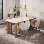 Eettafel Romano Curvo | 180cm | Keramiek travertin