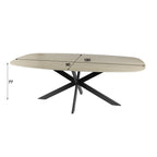 Eettafel Romano Cross | Deens ovaal | 3D keramiek travertin