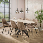 Eettafel Romano Cross | Deens ovaal | 3D keramiek travertin