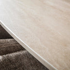 Eettafel Romano Cross | Deens ovaal | 3D keramiek travertin