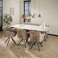Eettafel Romano Cross | Deens ovaal | 215 cm | Travertin