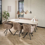 Eettafel Romano Cross | Deens ovaal | 215 cm | Travertin