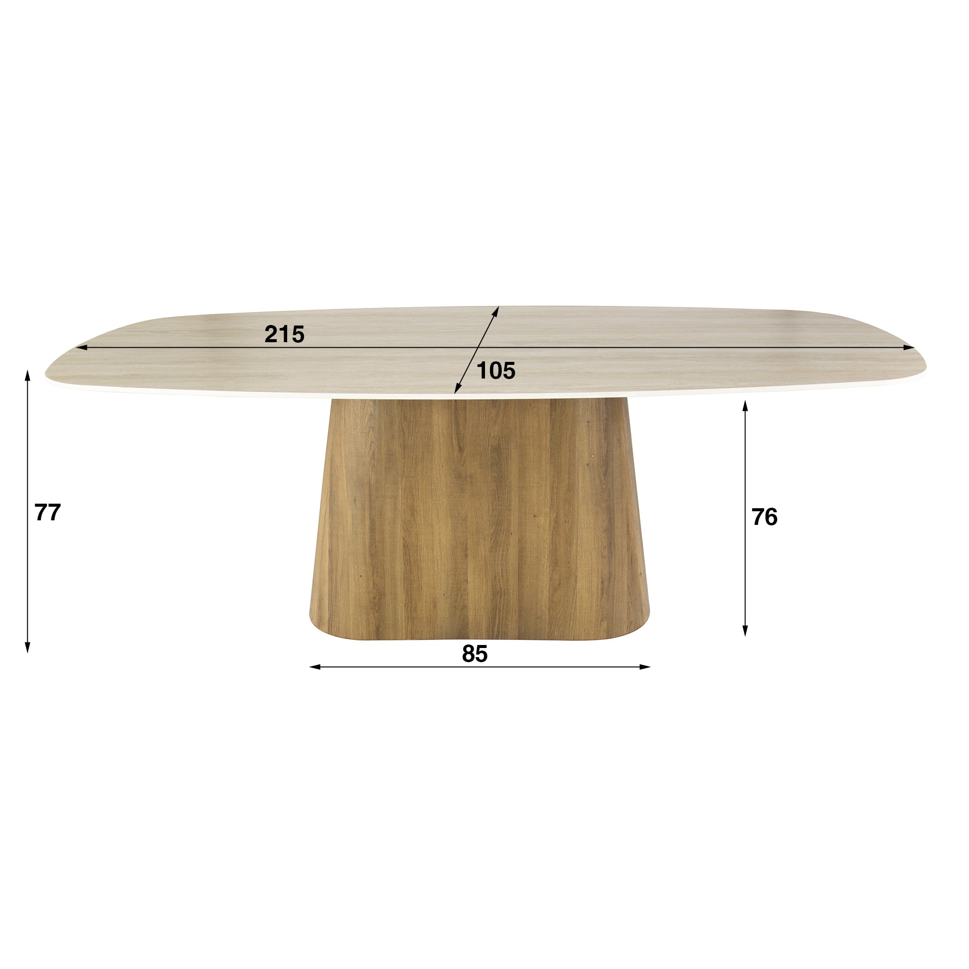 Eettafel Romano Centro | Ovaal 215cm | Travertin