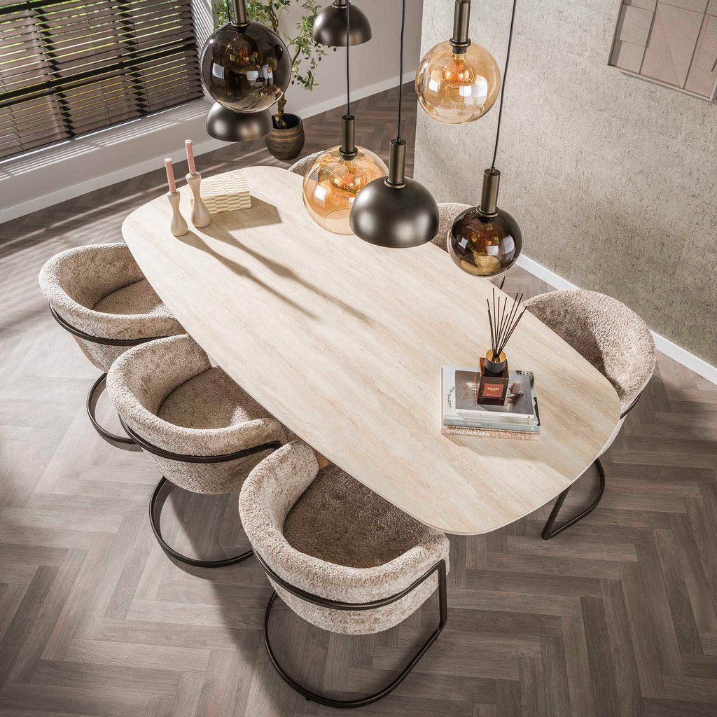 Eettafel Romano Centro | Ovaal 215cm | Travertin