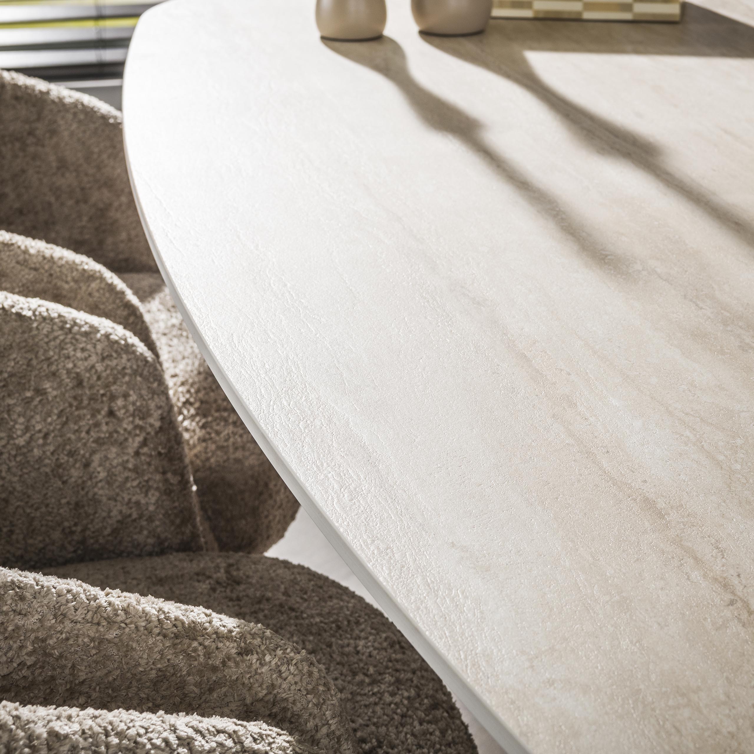Eettafel Romano Centro | Ovaal 215cm | Travertin