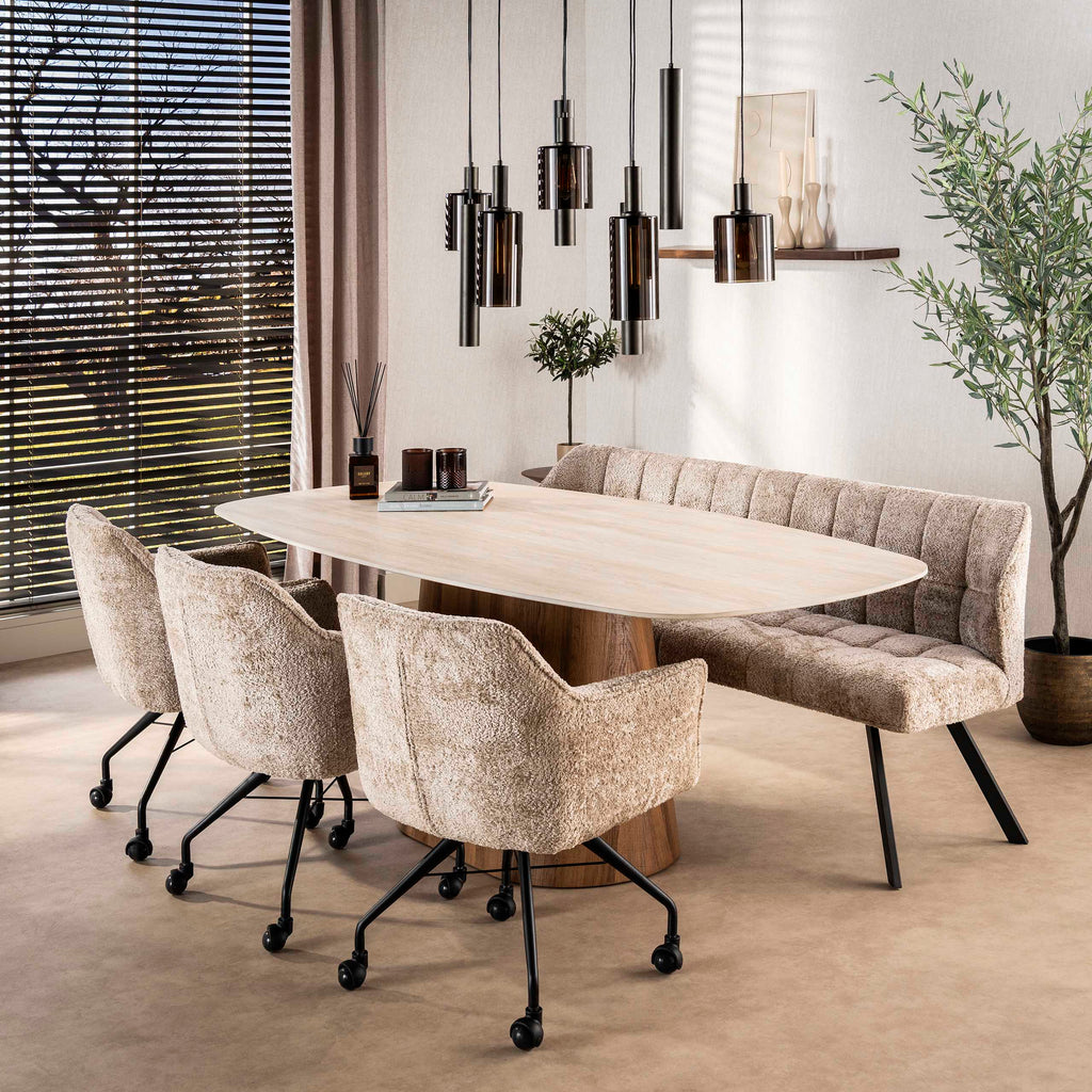 Eettafel Romano Centro | Ovaal 215cm | Travertin