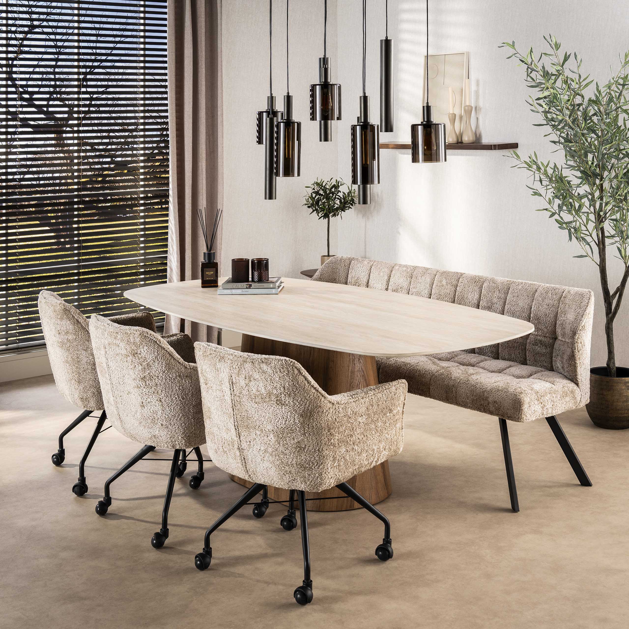 Eettafel Romano Centro | Ovaal 215cm | Travertin