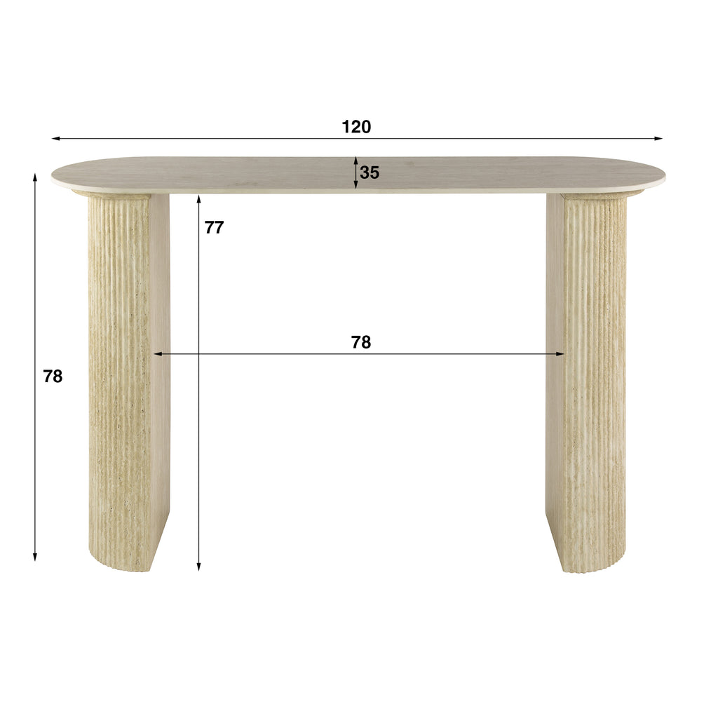 Hal-/kaptafel Romano Arch | Keramiek travertin
