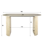 Bartafel Romano Arch | Keramiek Travertin | 180 cm