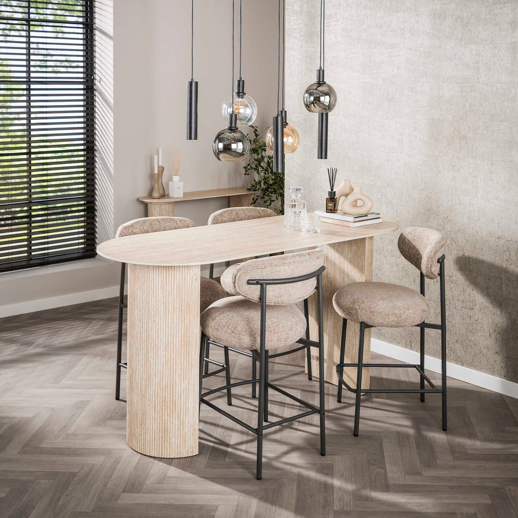 Bartafel Romano Arch | Keramiek Travertin | 180 cm
