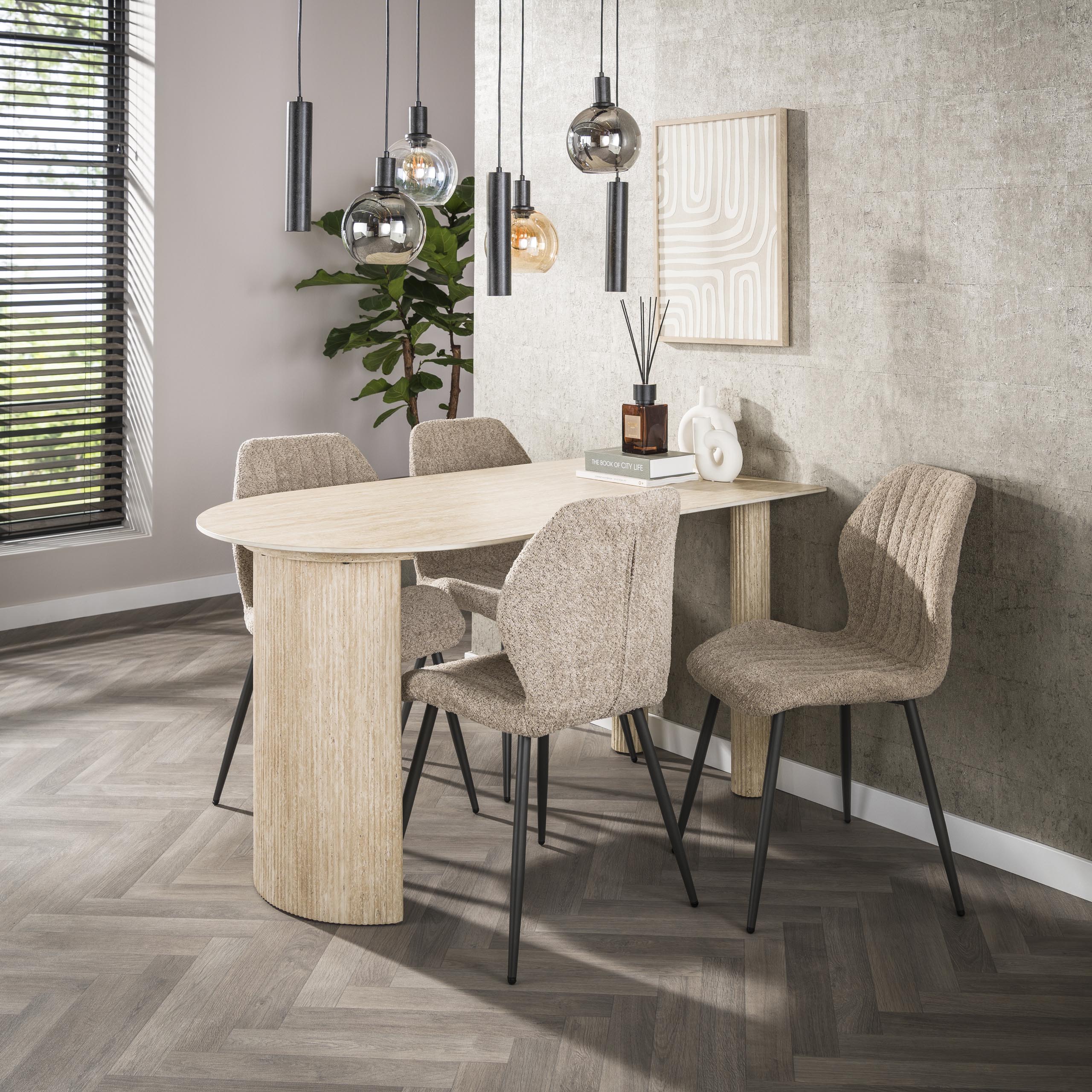 Eettafel Romano Arch | 1-side | Keramiek travertin