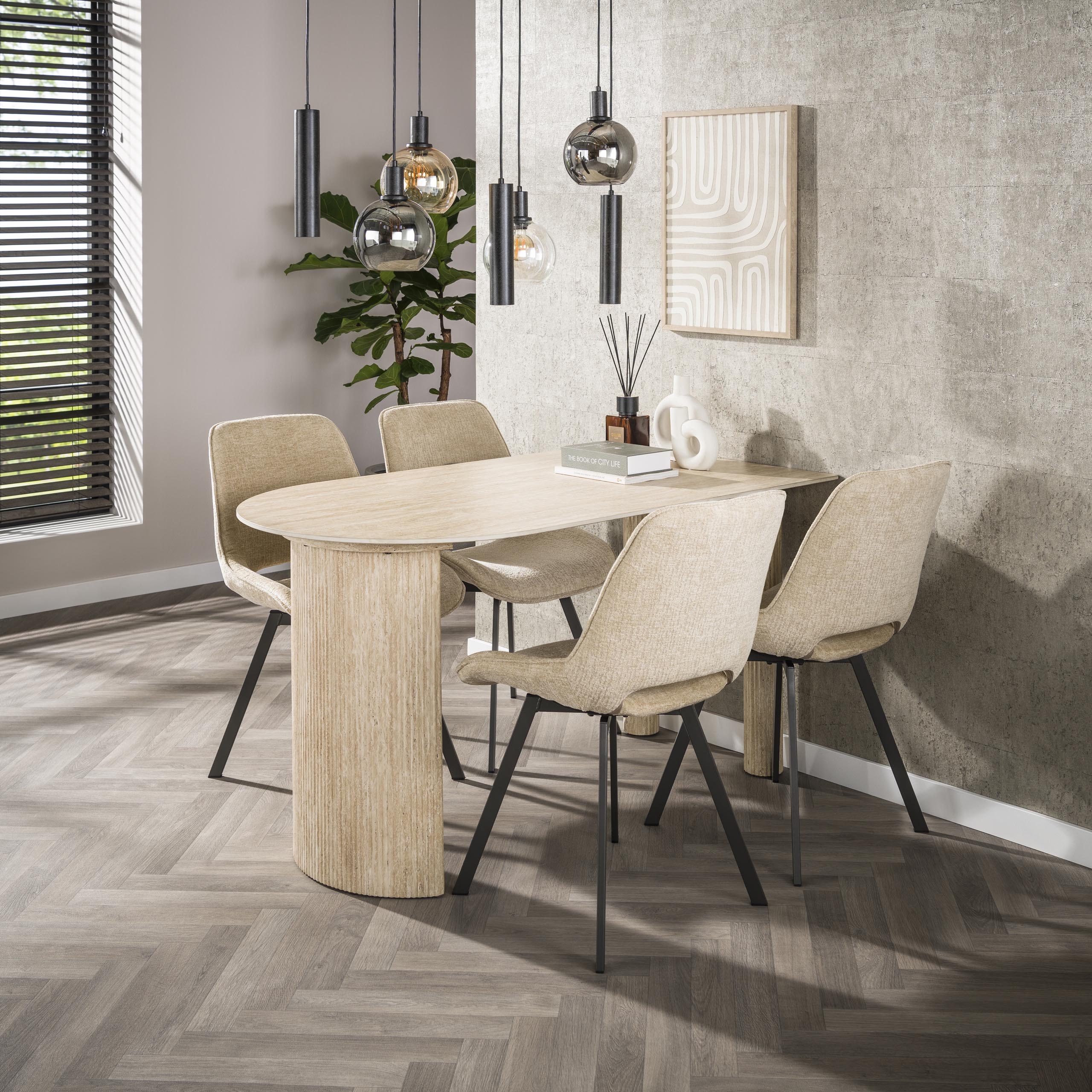 Eettafel Romano Arch | 1-side | Keramiek travertin