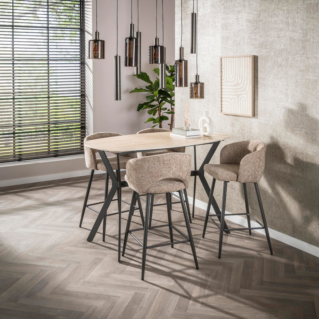 Bartafel Romano | Deens Ovaal | 140 cm | Travertin