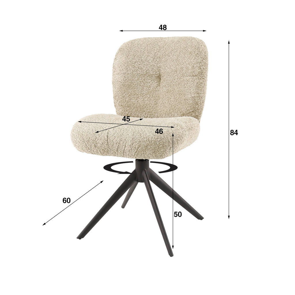 Stoel Comfort | Draaibaar | Bouclé zand