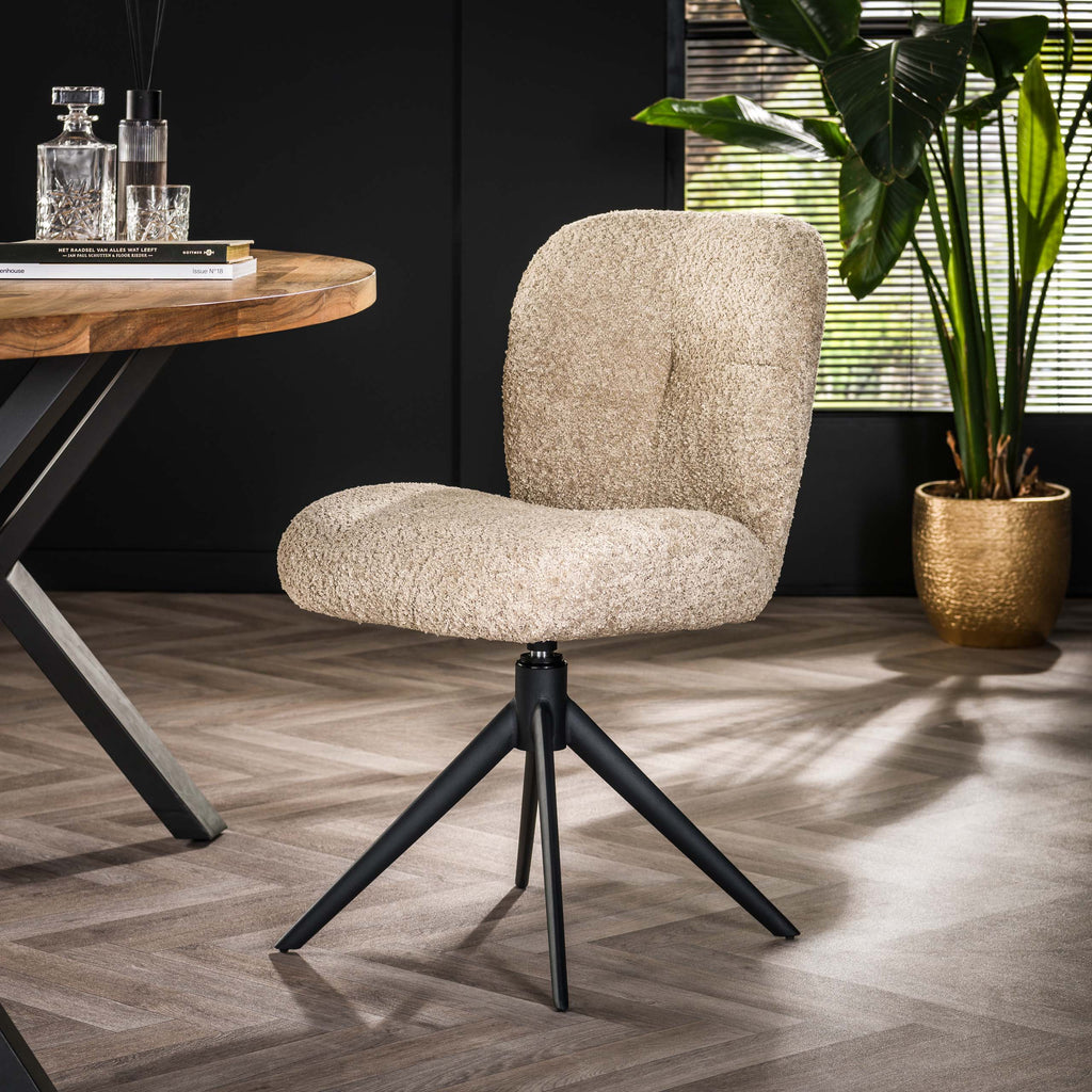 Stoel Comfort | Draaibaar | Bouclé zand