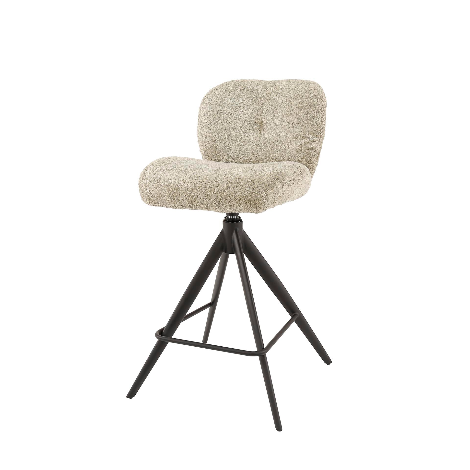 Barstoel Comfort | Draaibaar | Bouclé zand