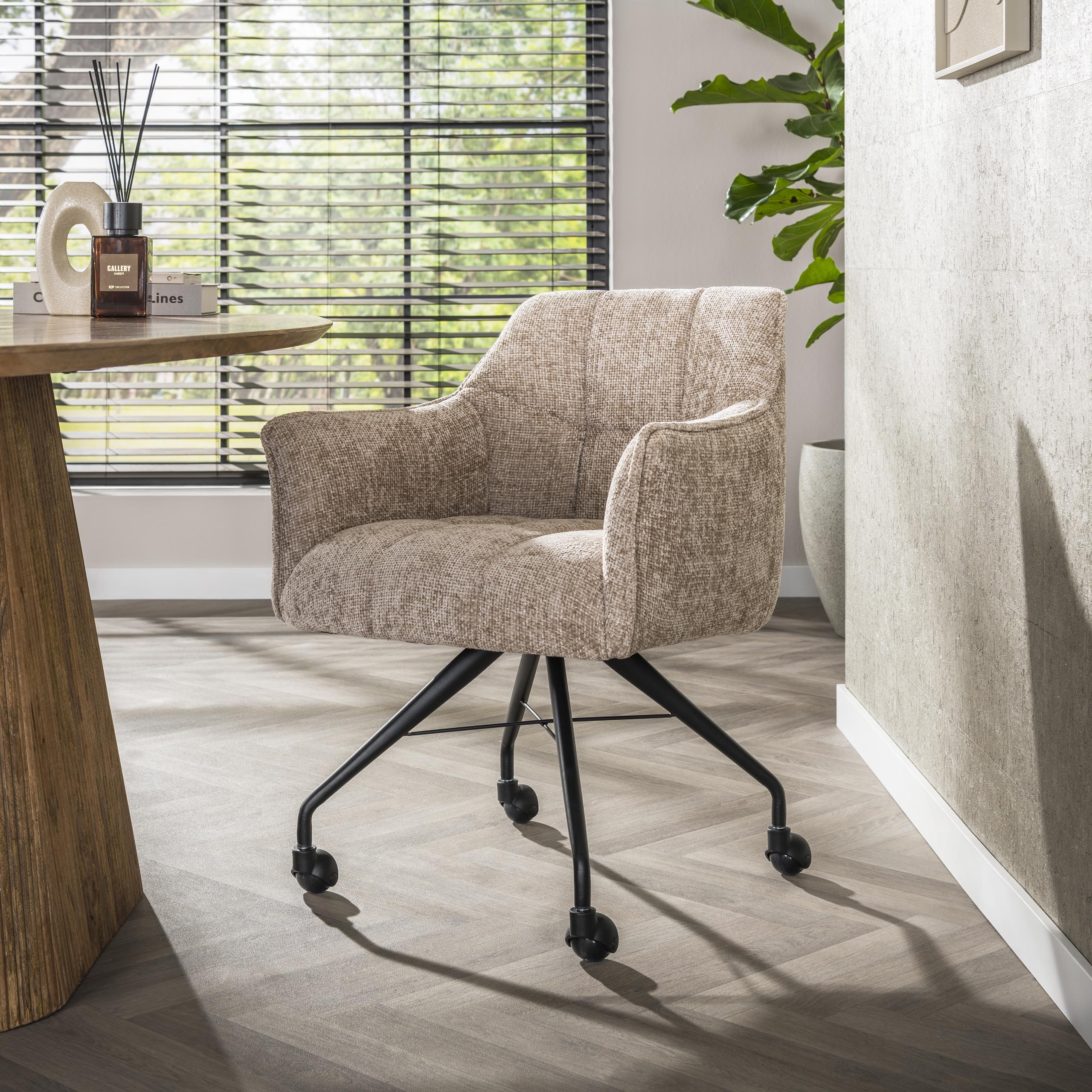 Armstoel Raster | Wieltjes | Hoven zand | Set van 2