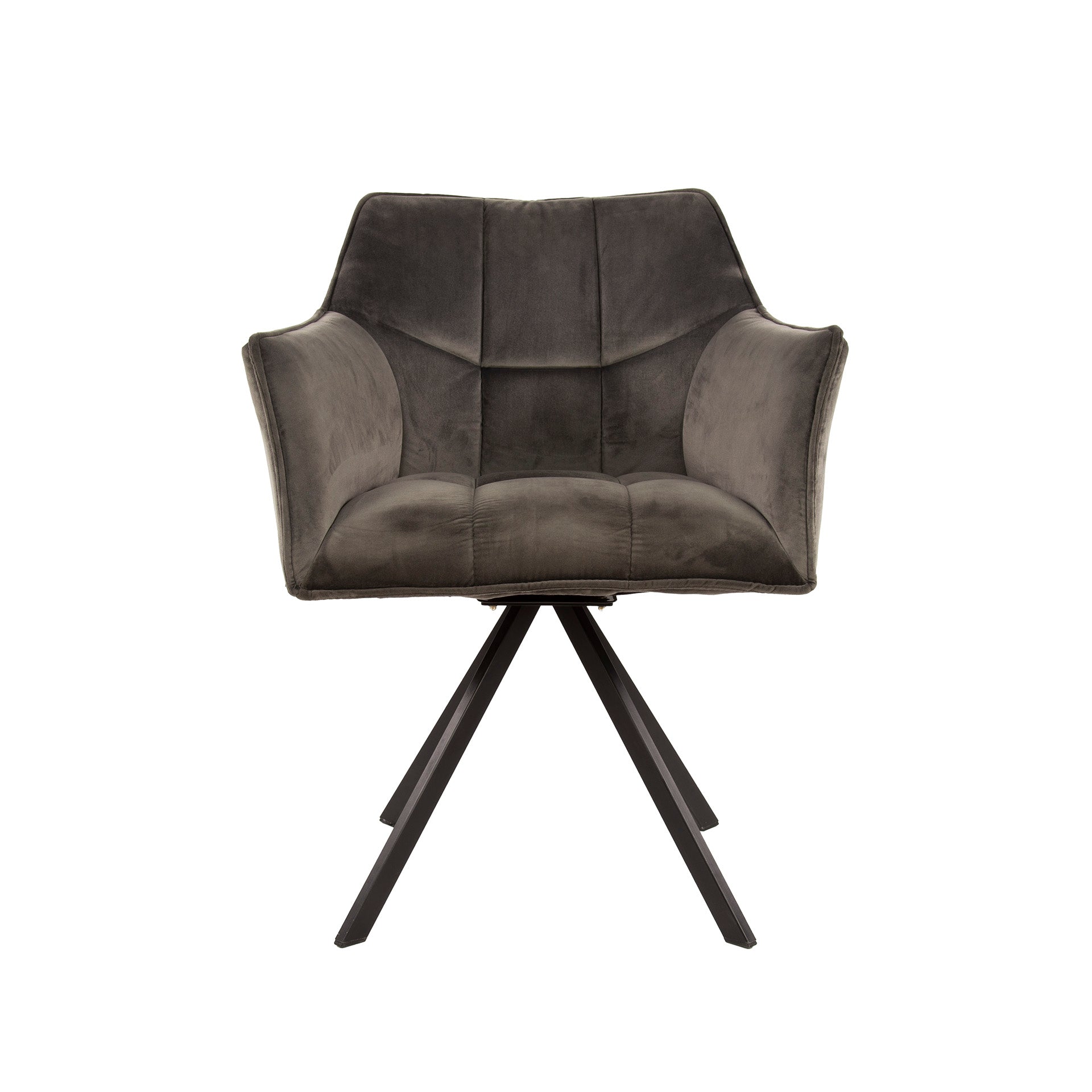 Armstoel Raster | Draaibaar | Velours antraciet