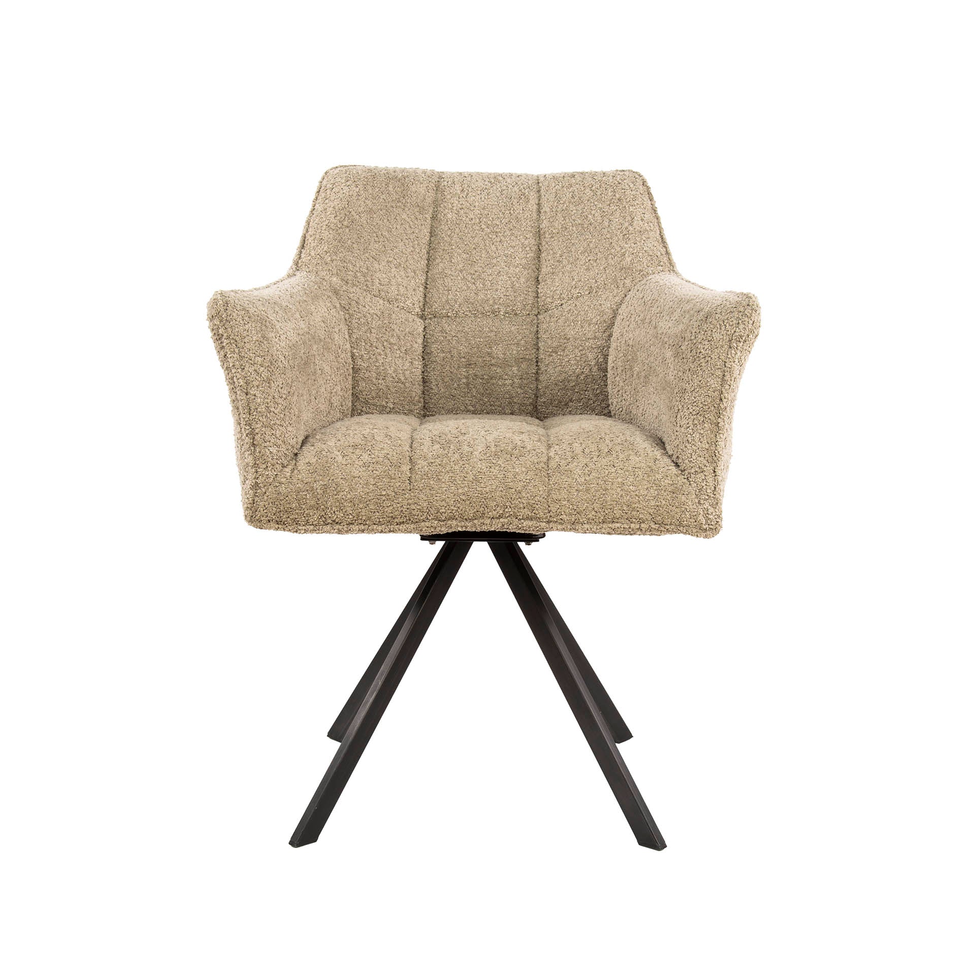 Armstoel Raster | Draaibaar | Bouclé zand