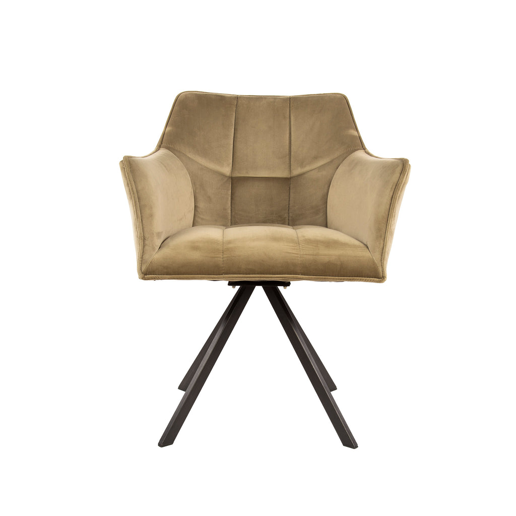 Armstoel Raster | Draaibaar | Velours champagne