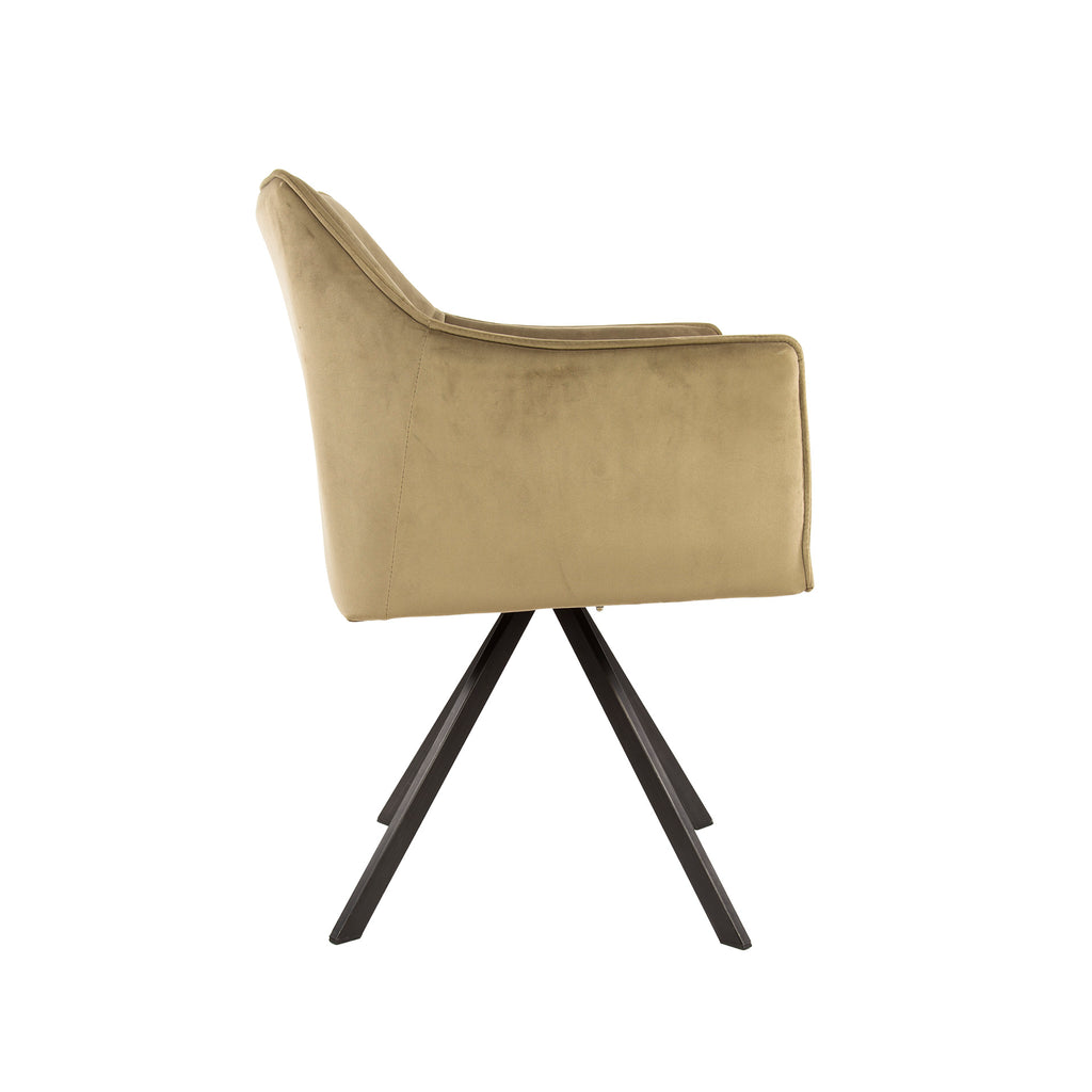 Armstoel Raster | Draaibaar | Velours champagne