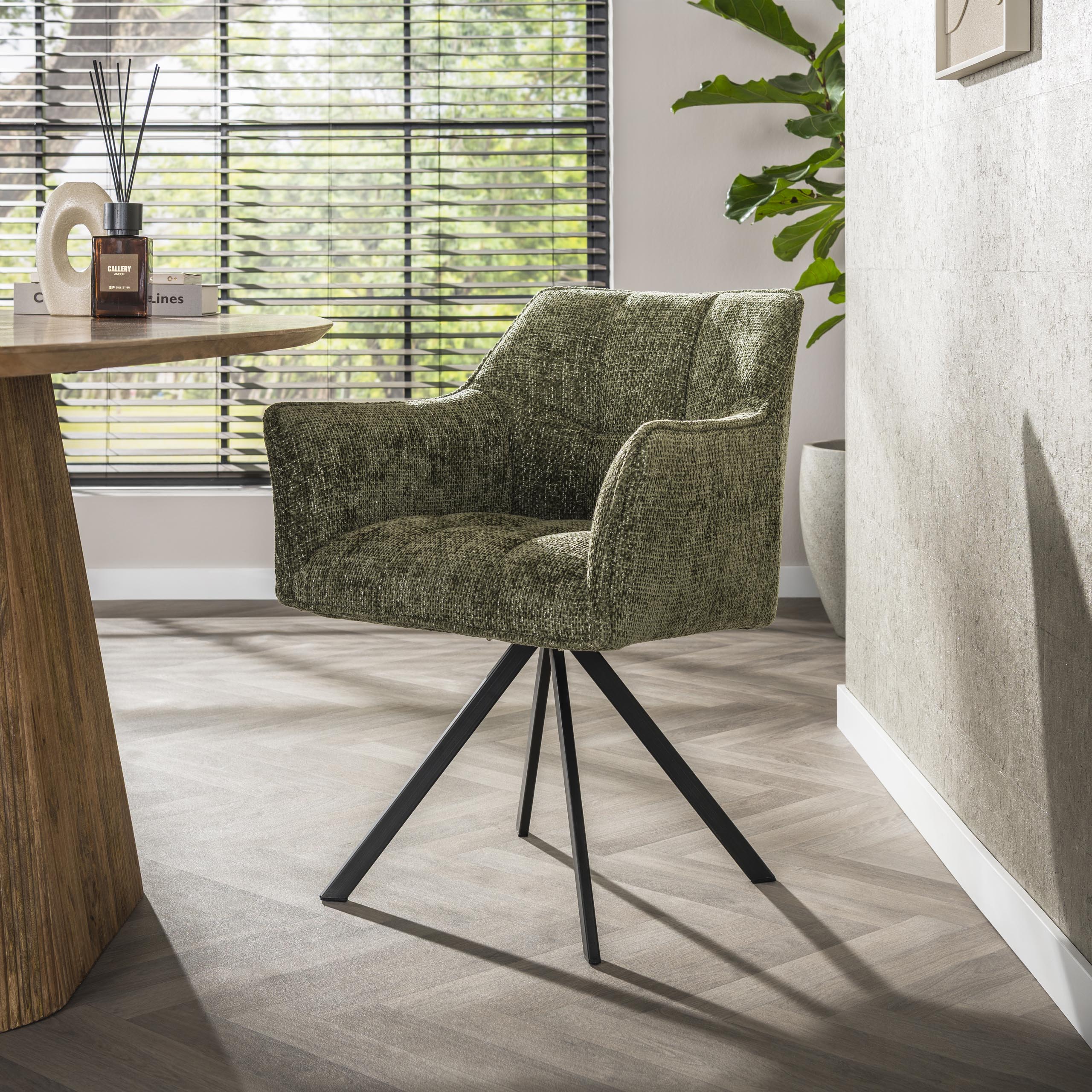 Armstoel Raster | Draaibaar | Hoven Groen (per 2)