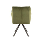Armstoel Raster | Draaibaar | Velours groen | Set van 2
