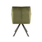 Armstoel Raster | Draaibaar | Velours groen | Set van 2