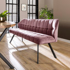 Eetkamerbank Raster | Velours | Roze