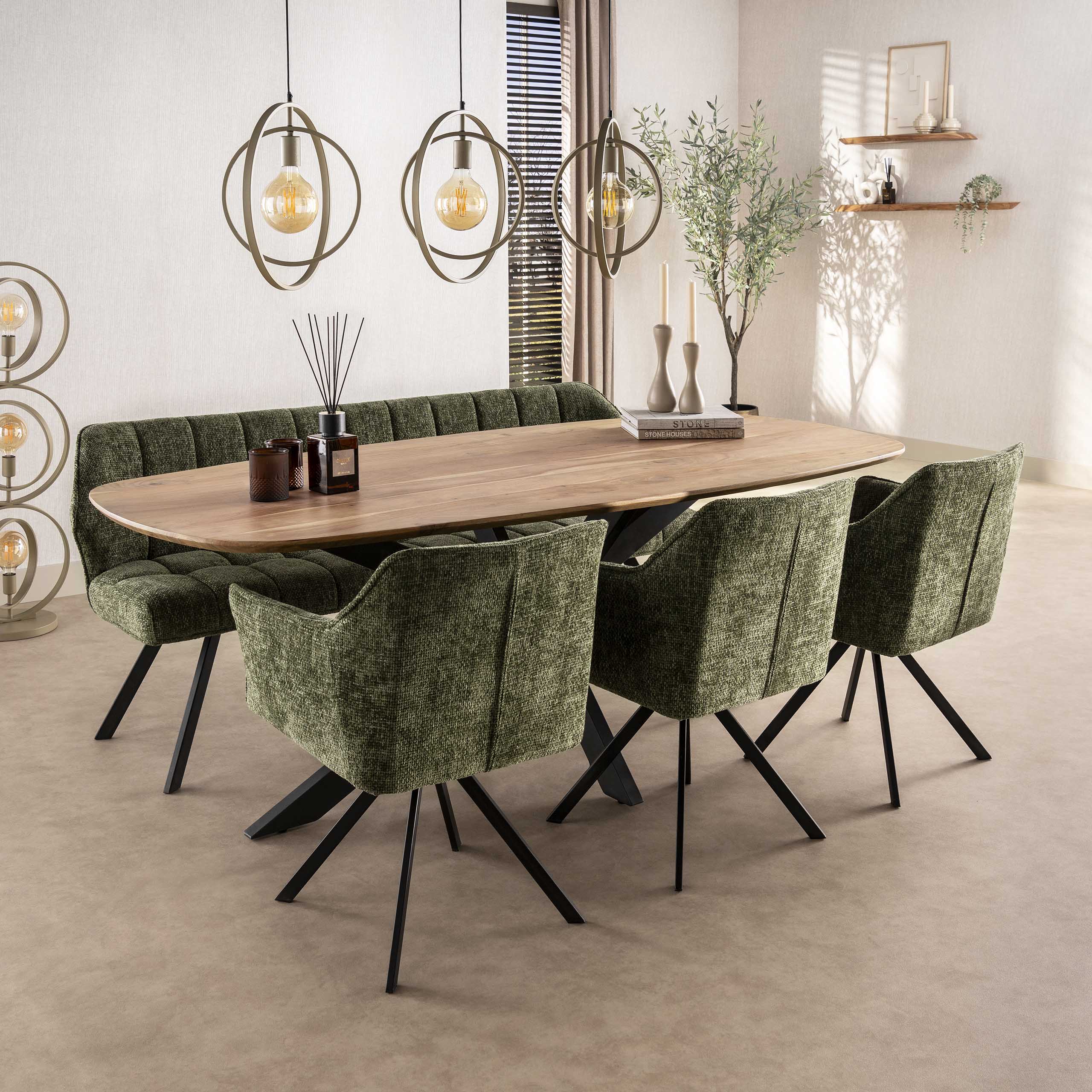 Eetkamerbank Raster | Hoven Groen