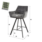 Barstoel Raster | Draaibaar | Velours antraciet