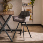 Barstoel Raster | Draaibaar | Velours antraciet