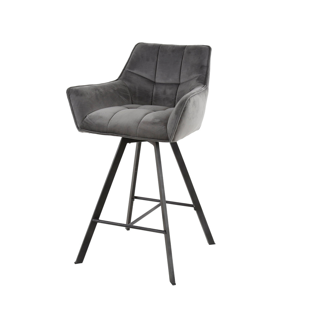 Barstoel Raster | Draaibaar | Velours antraciet