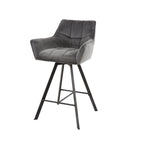 Barstoel Raster | Draaibaar | Velours antraciet