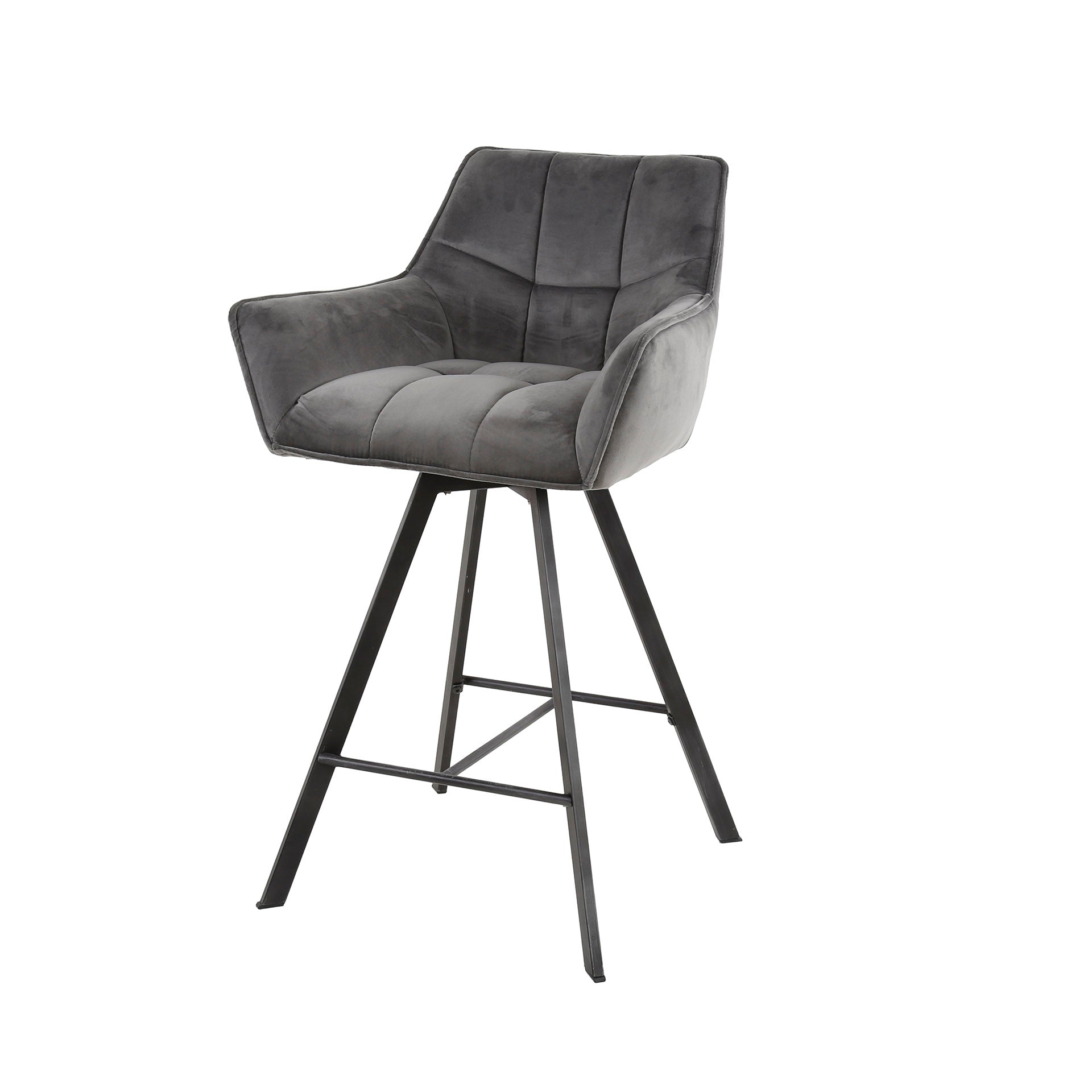 Barstoel Raster | Draaibaar | Velours antraciet