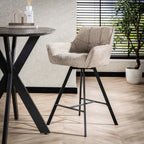 Barstoel Raster | Draaibaar | Bouclé zand