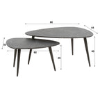 Salontafel Onyx | Peervorm | Set van 2 | 3D Melamine