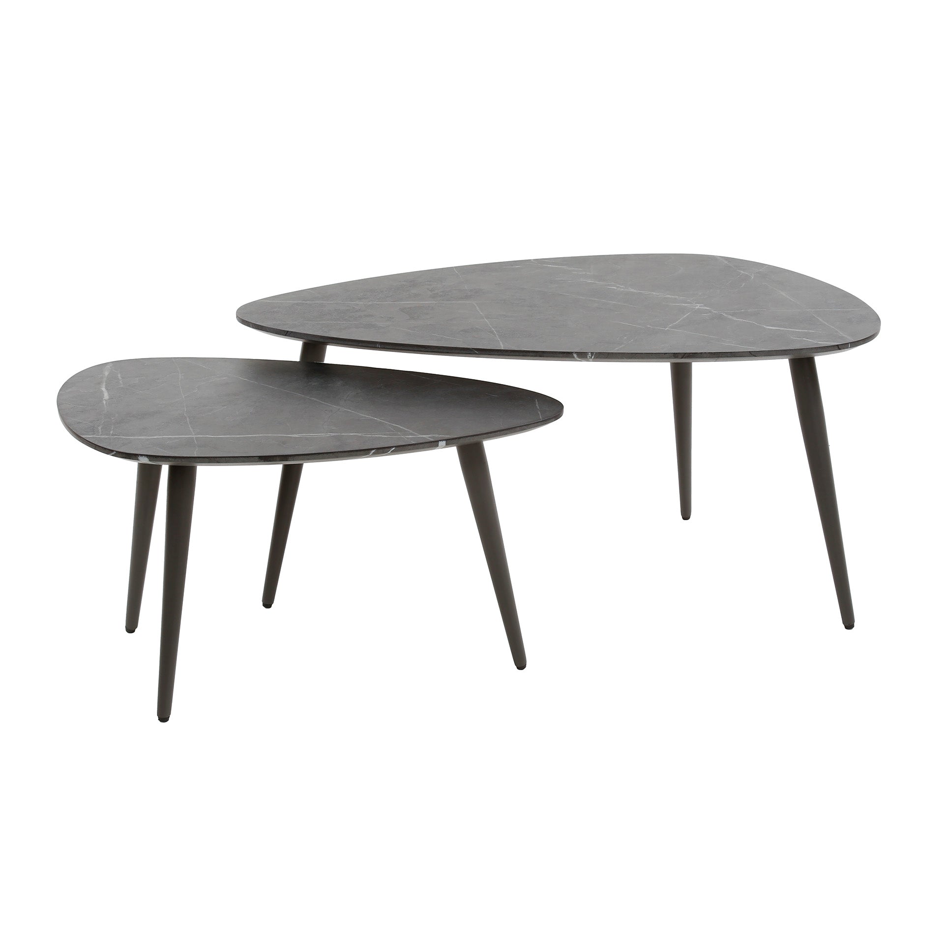 Salontafel Onyx | Peervorm | Set van 2 | 3D Melamine