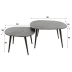 Salontafel Onyx Rock | Set van 2 | 3D Melamine Graphite