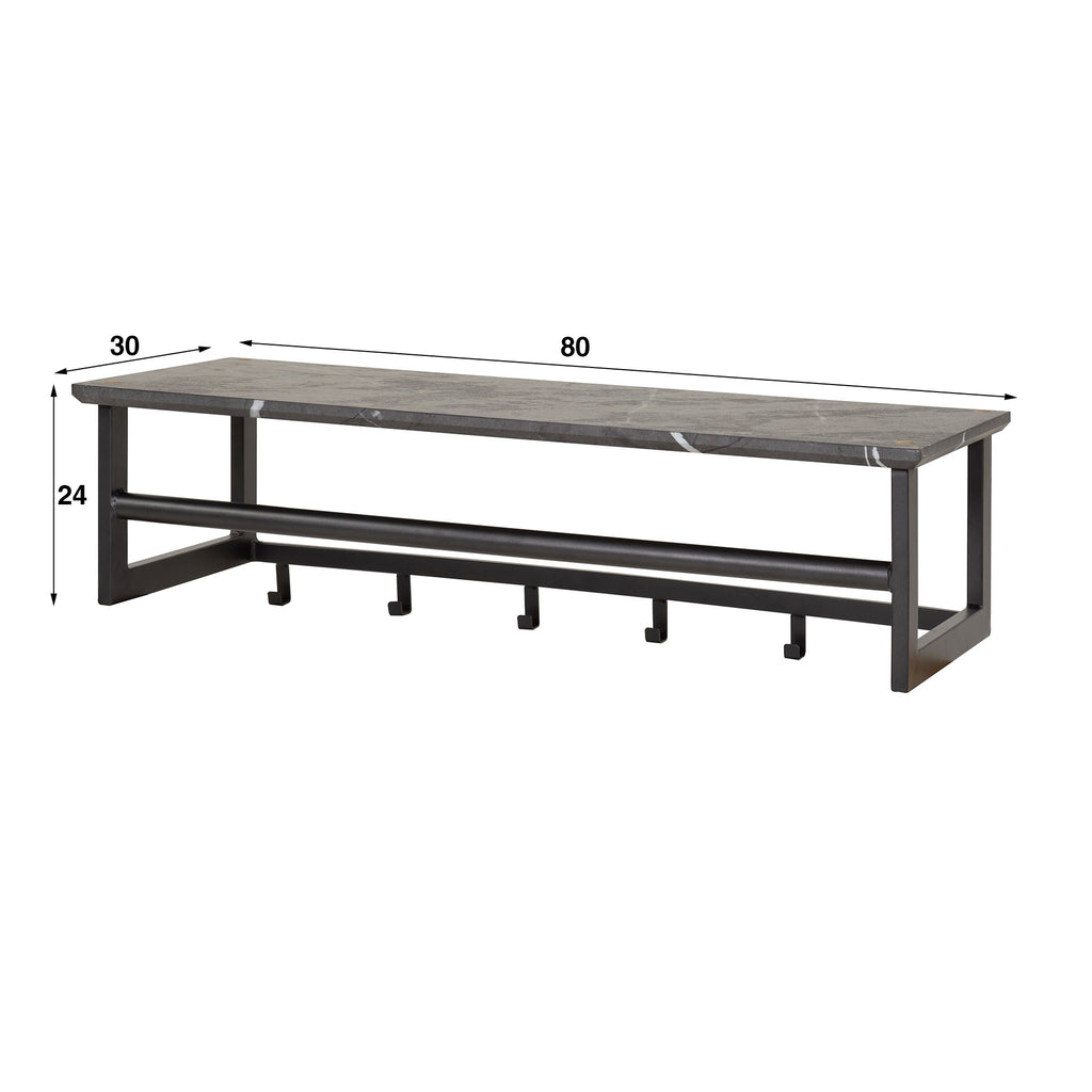 Kapstok Tenaro | Roede & Hoedenplank | 6 haken