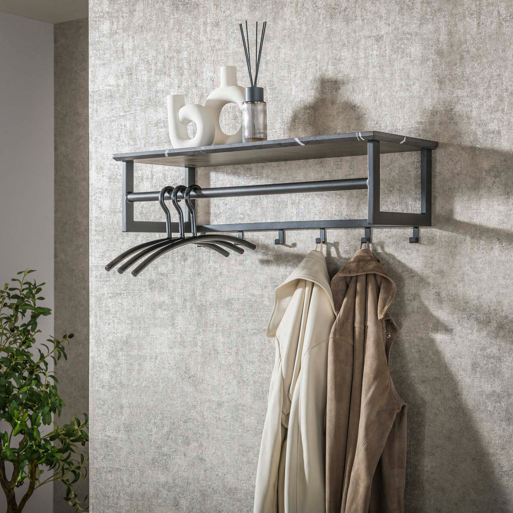 Kapstok Tenaro | Roede & Hoedenplank | 6 haken