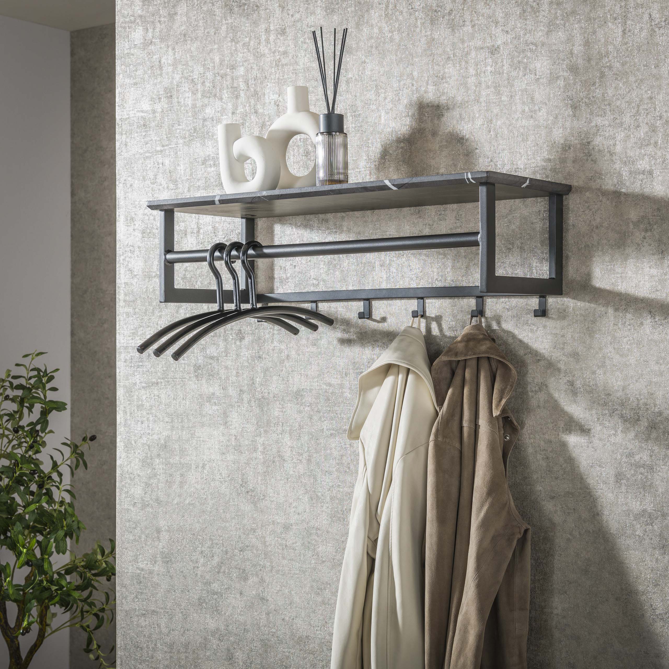 Kapstok Tenaro | Roede & Hoedenplank | 6 haken