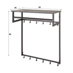 Kapstok Tenaro | 12 Haken | Roede & Hoedenplank Graphite