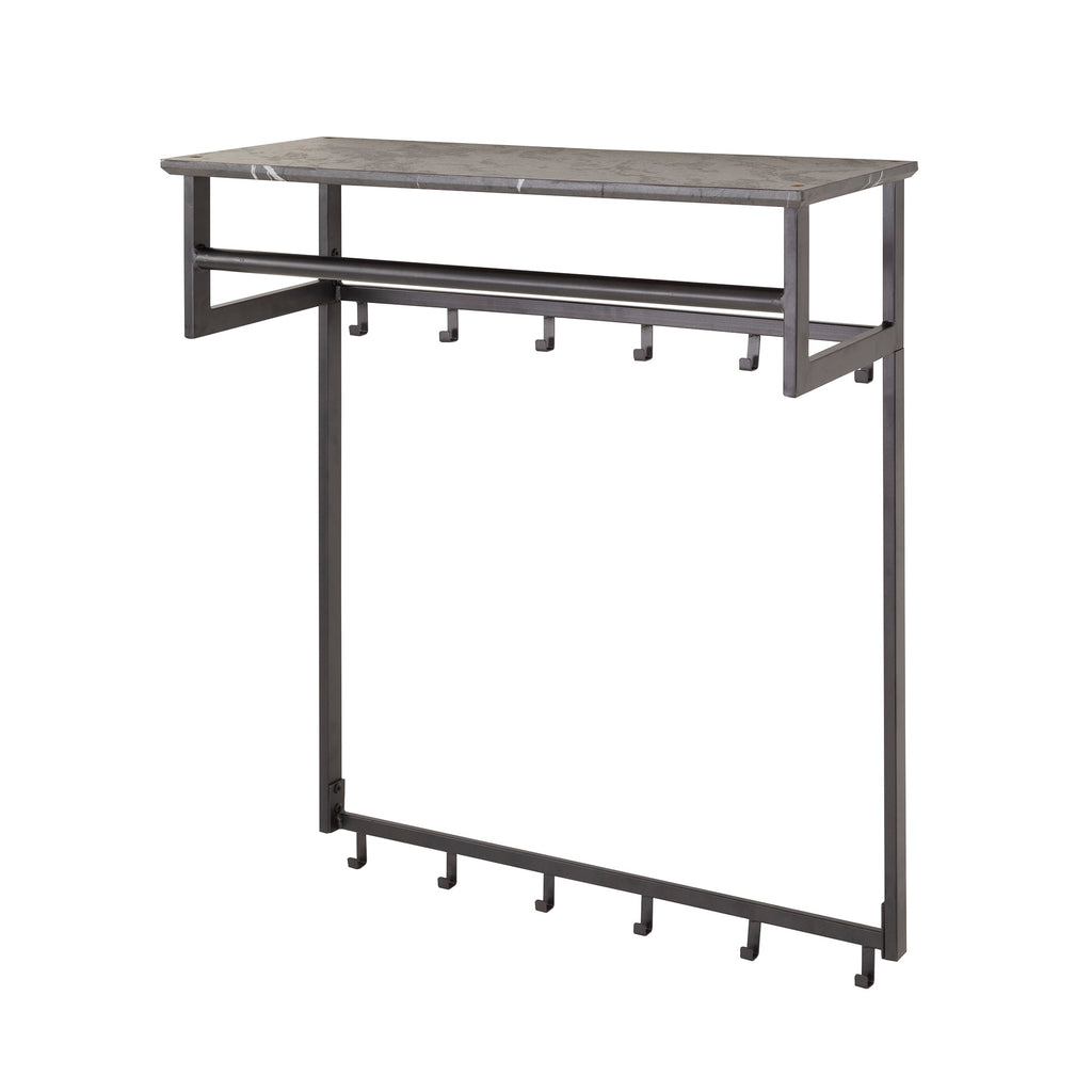 Kapstok Tenaro | 12 Haken | Roede & Hoedenplank Graphite