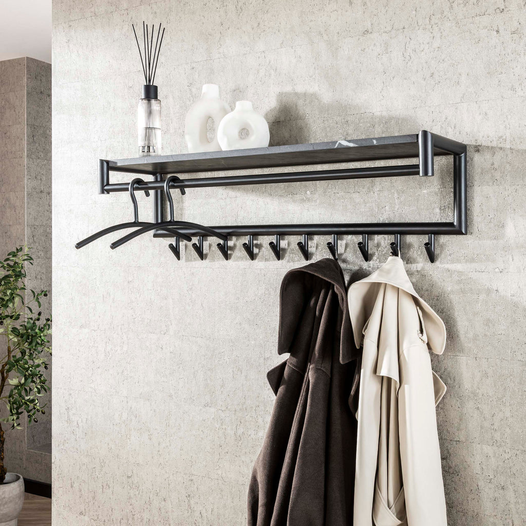 Kapstok Tenaro | 10 haken | 3D melamine graphite