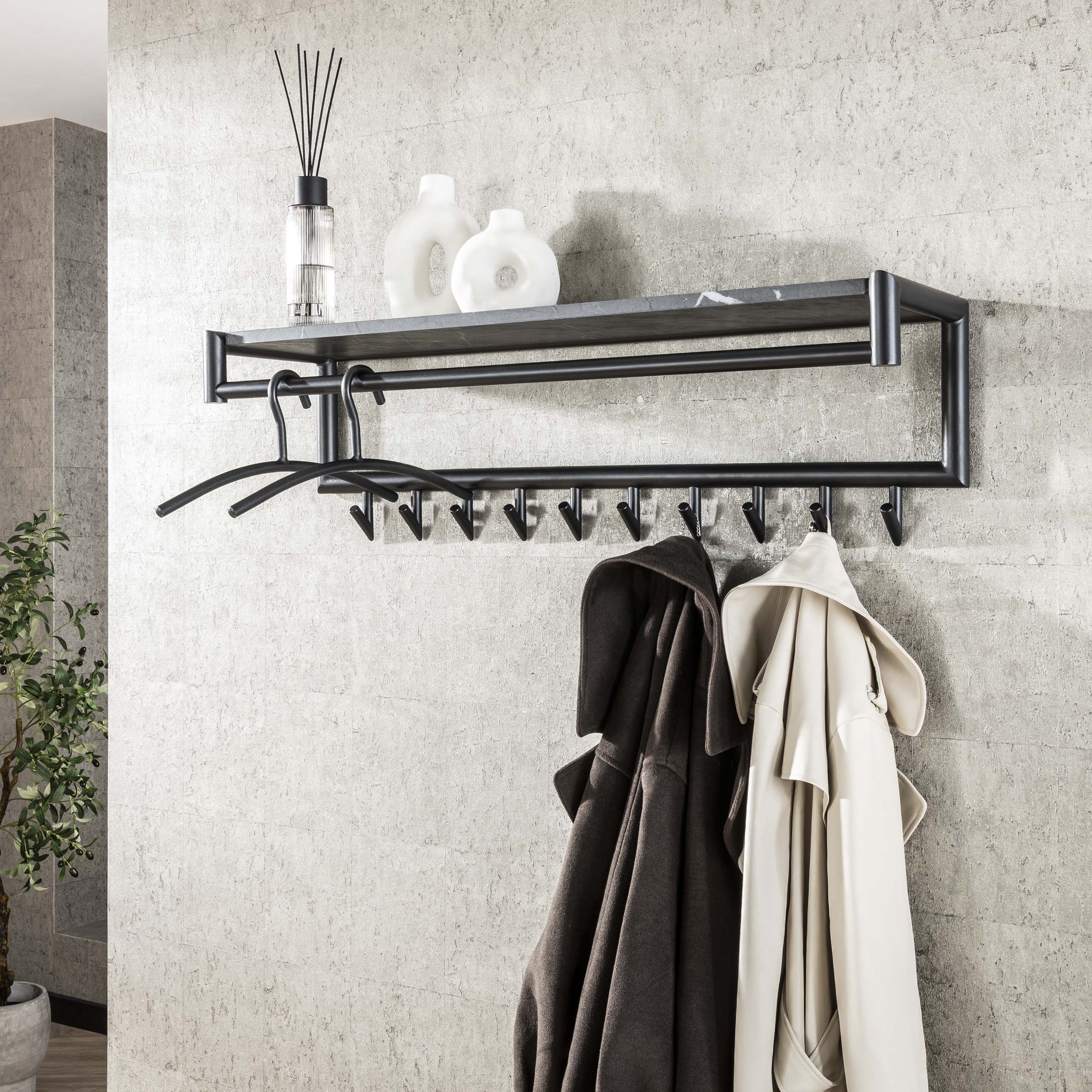 Kapstok Tenaro | 10 haken | 3D melamine graphite