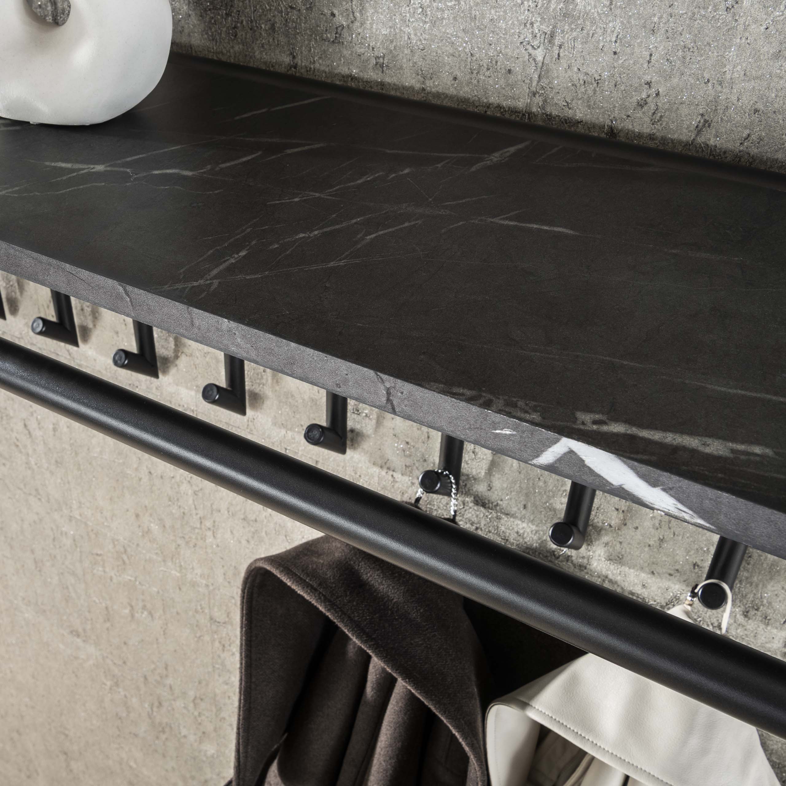 Kapstok Tenaro | 10 haken | 3D melamine graphite