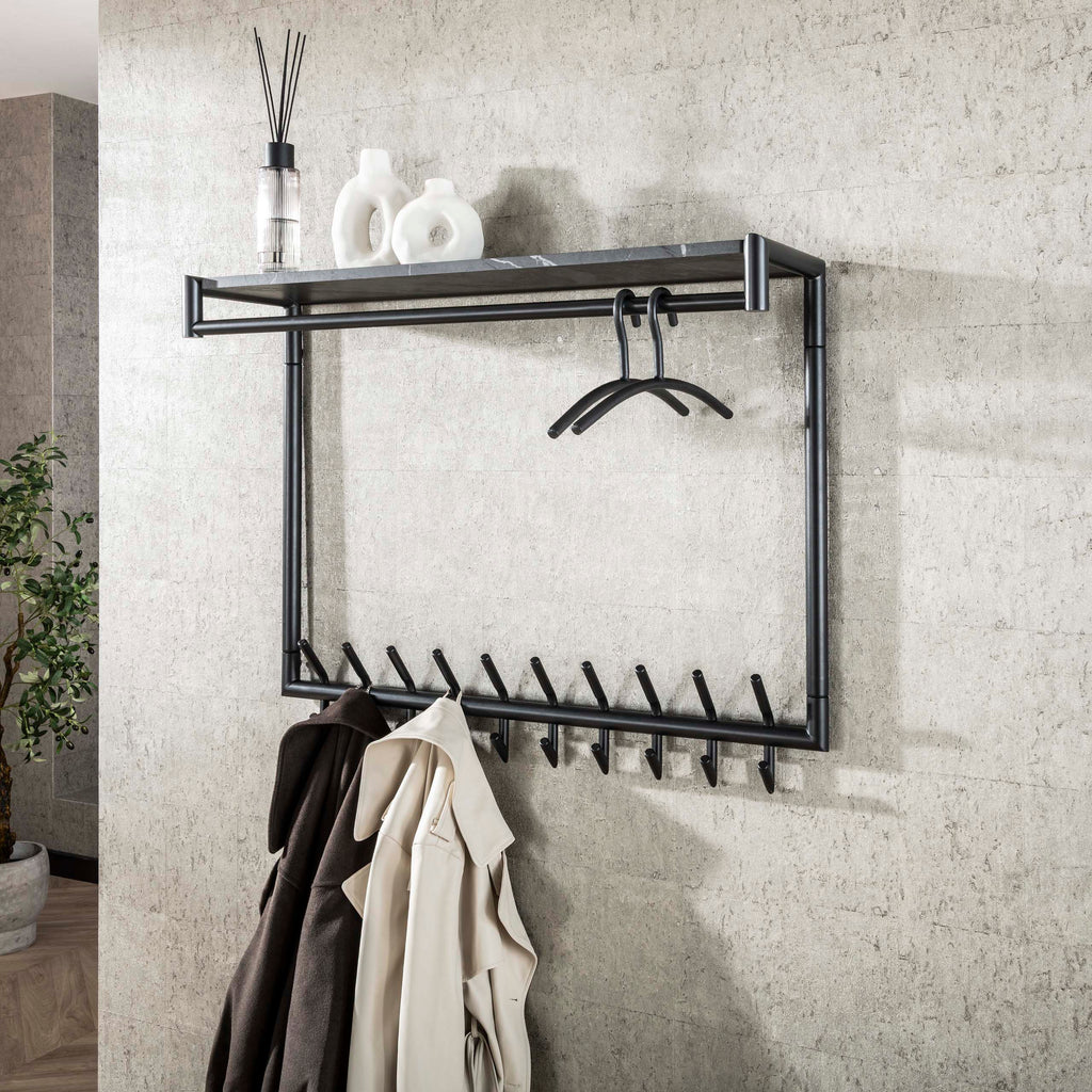 Kapstok Tenaro Hoog | 20 Haken | Melamine Graphite