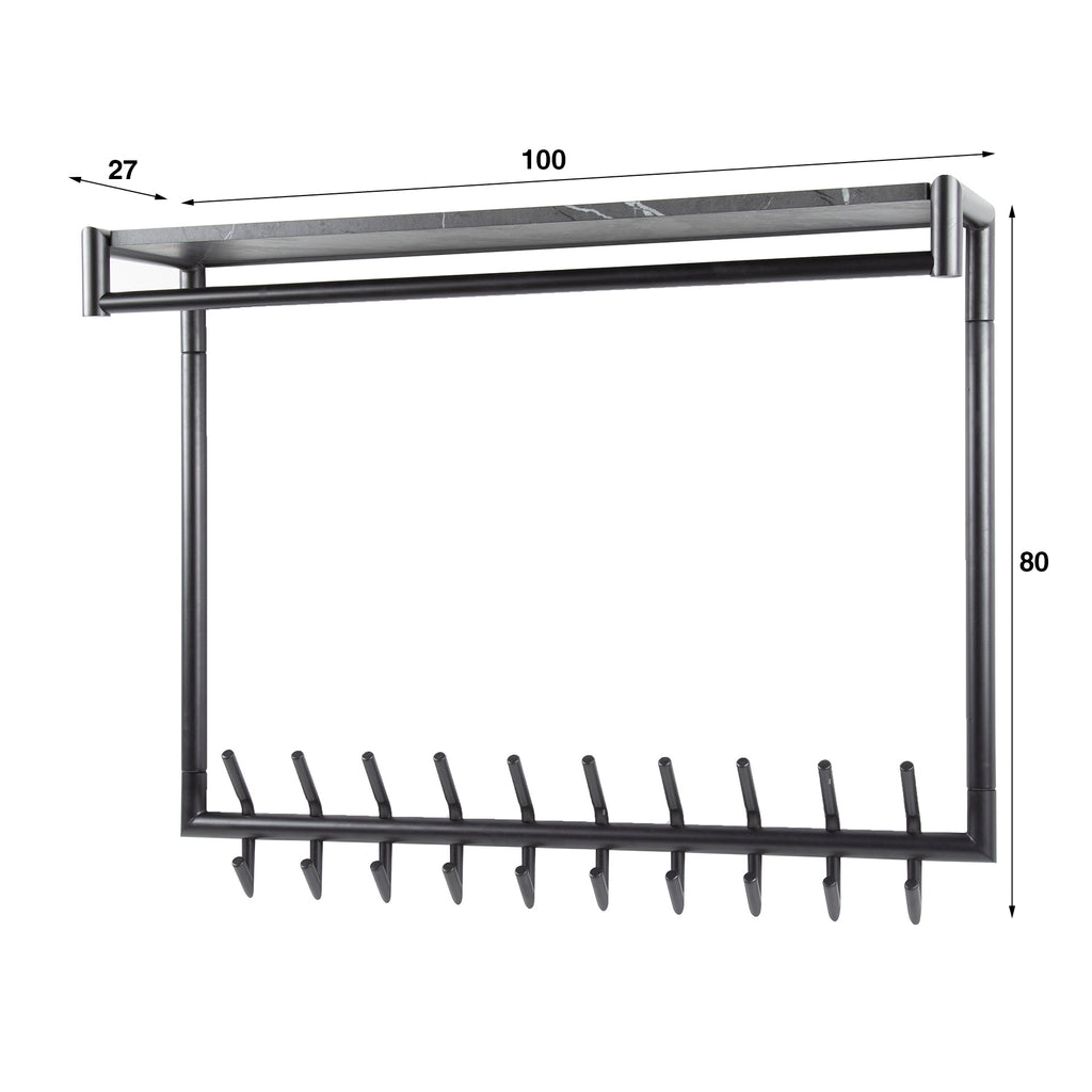 Kapstok Tenaro Hoog | 20 Haken | Melamine Graphite