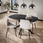Eettafel Onyx Cross | Deens ovaal | 150 cm | Graphite